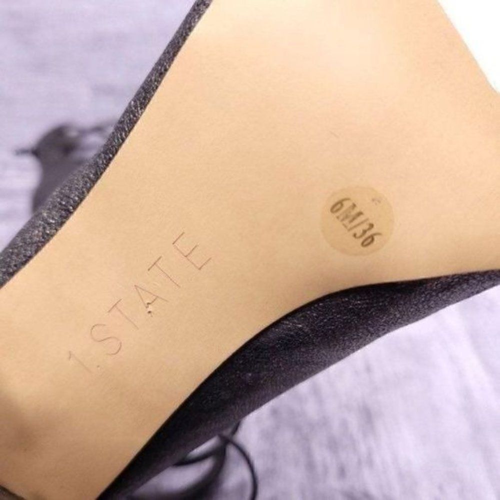1. State Makal Ankle Strap Block Heel Pump Metallic Pewter Women's sz 6 NEW - Picture 5 of 7